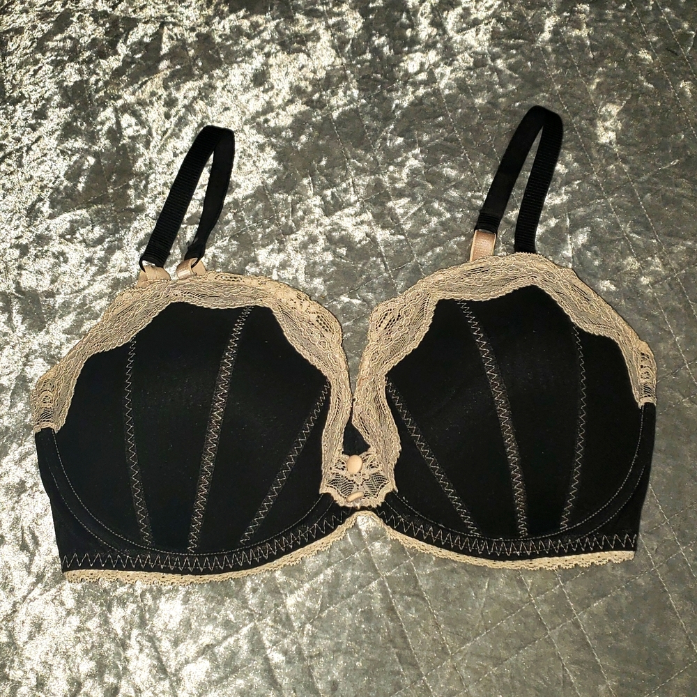 Limited Collection Black & Beige Balconette Bra.